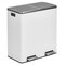 mDesign Metal Steel 60-Liter Large Dual Compartment Step Trash Can